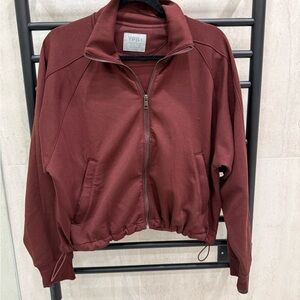 Abercrombie/YPB Maroon Zip Front Cropped Jacket
